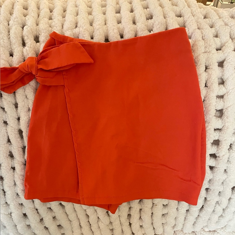 Kid’s Orange Skort with Bow Detail